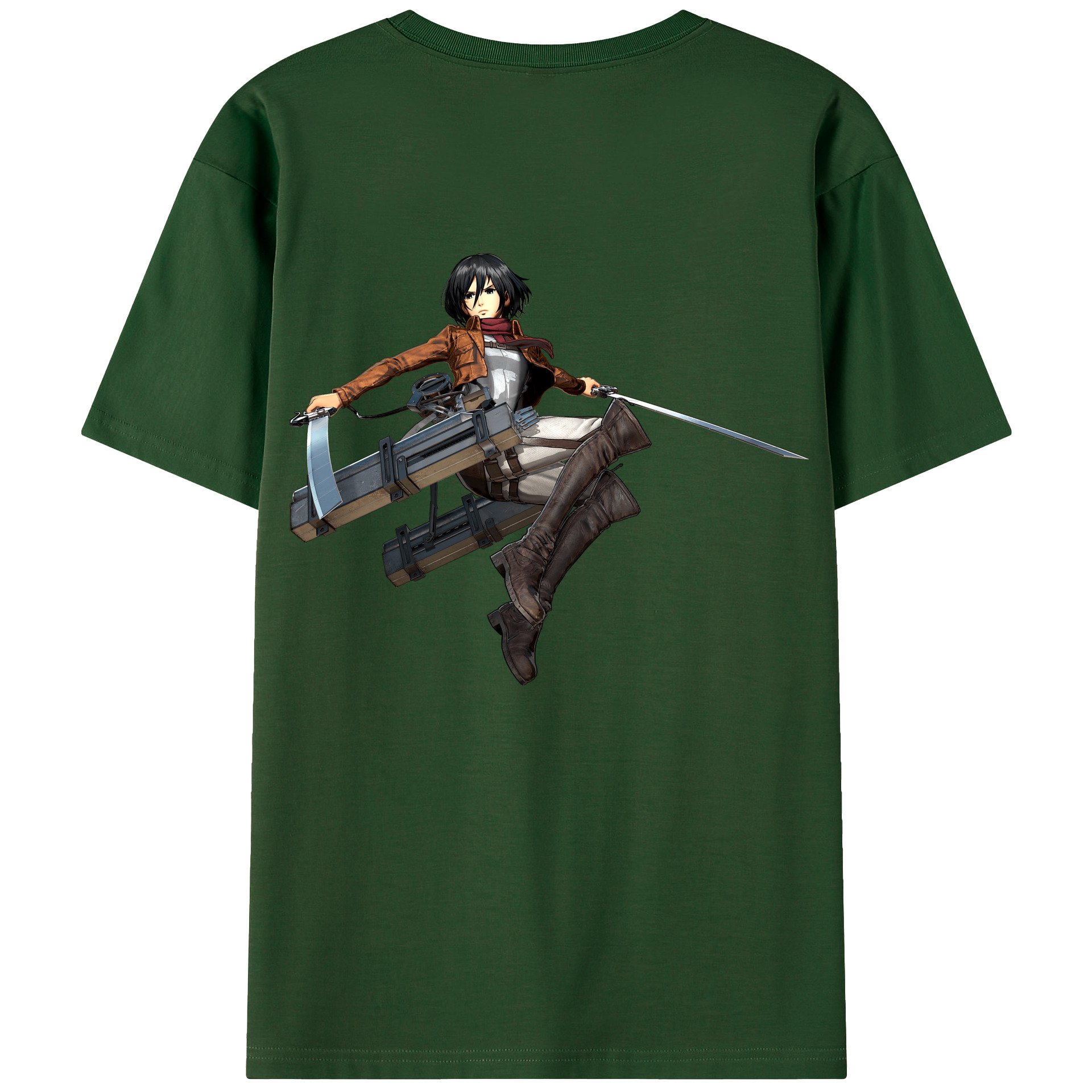 （画像用） 進撃の巨人 ミカサ·アッカーマン Attack on Titan Mikasa Ackerman 綿100％半袖Tシャツ（背面プリント）